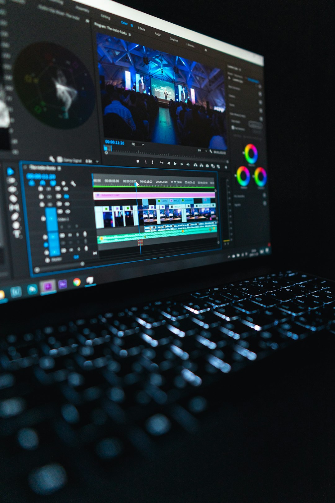 Professional Video Editing Workspace